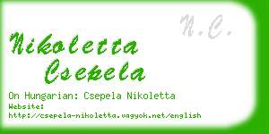 nikoletta csepela business card